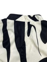 GXZ Women's Abstract Print High-Neck Jumpsuit Elegant Wide-Leg Design