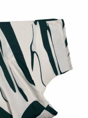 GXZ Women's Abstract Pattern V-Neck Midi Dress | Elegant Casual Wear