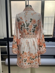 GXZ Women's Floral Boho Mini Dress | Long Sleeve Casual Chic