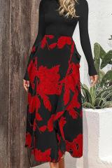 GXZ Women's Long Sleeve Floral Maxi Dress | Elegant Evening Wear