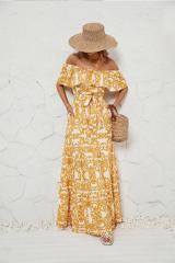 GXZ Women's Off-Shoulder Bohemian Maxi Dress | Summer Beach Style