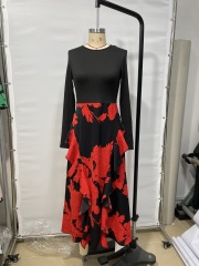 GXZ Women's Long Sleeve Floral Maxi Dress | Elegant Evening Wear