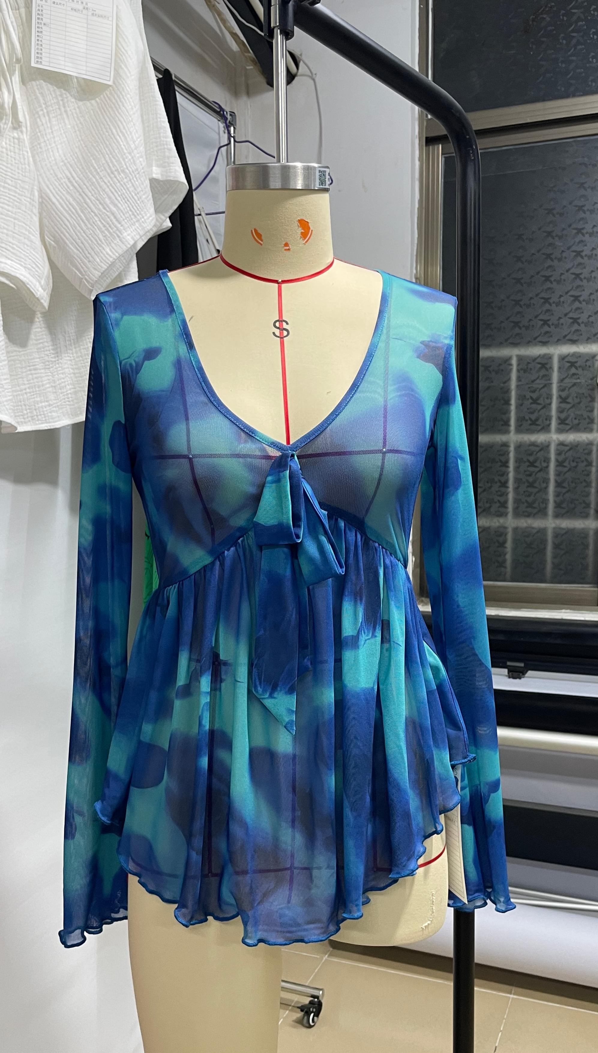 GXZ Women's Sheer Floral Print Blouse | Lightweight Summer Top