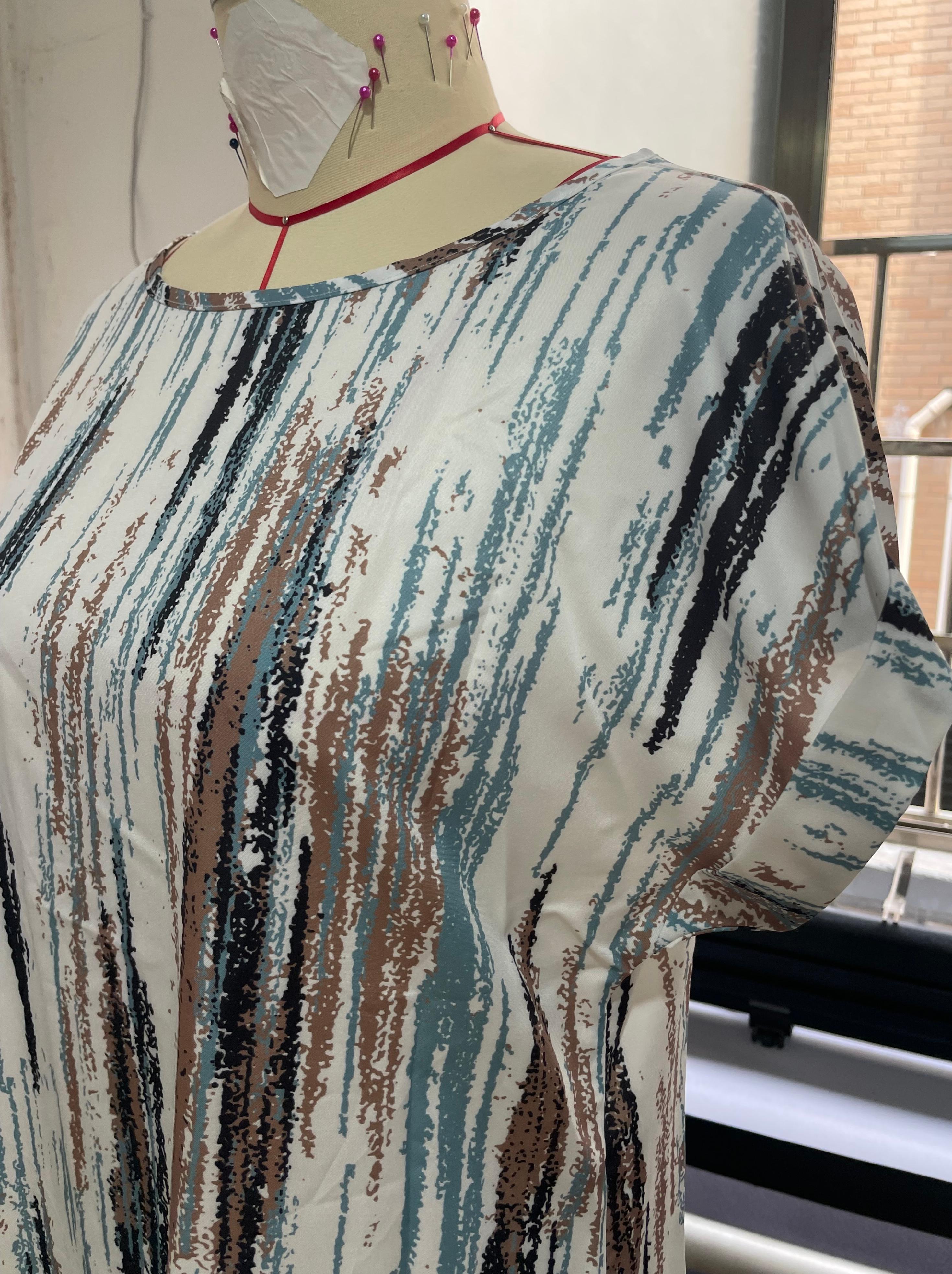GXZ Women's Abstract Stripe Casual Shift Dress | Summer Essential
