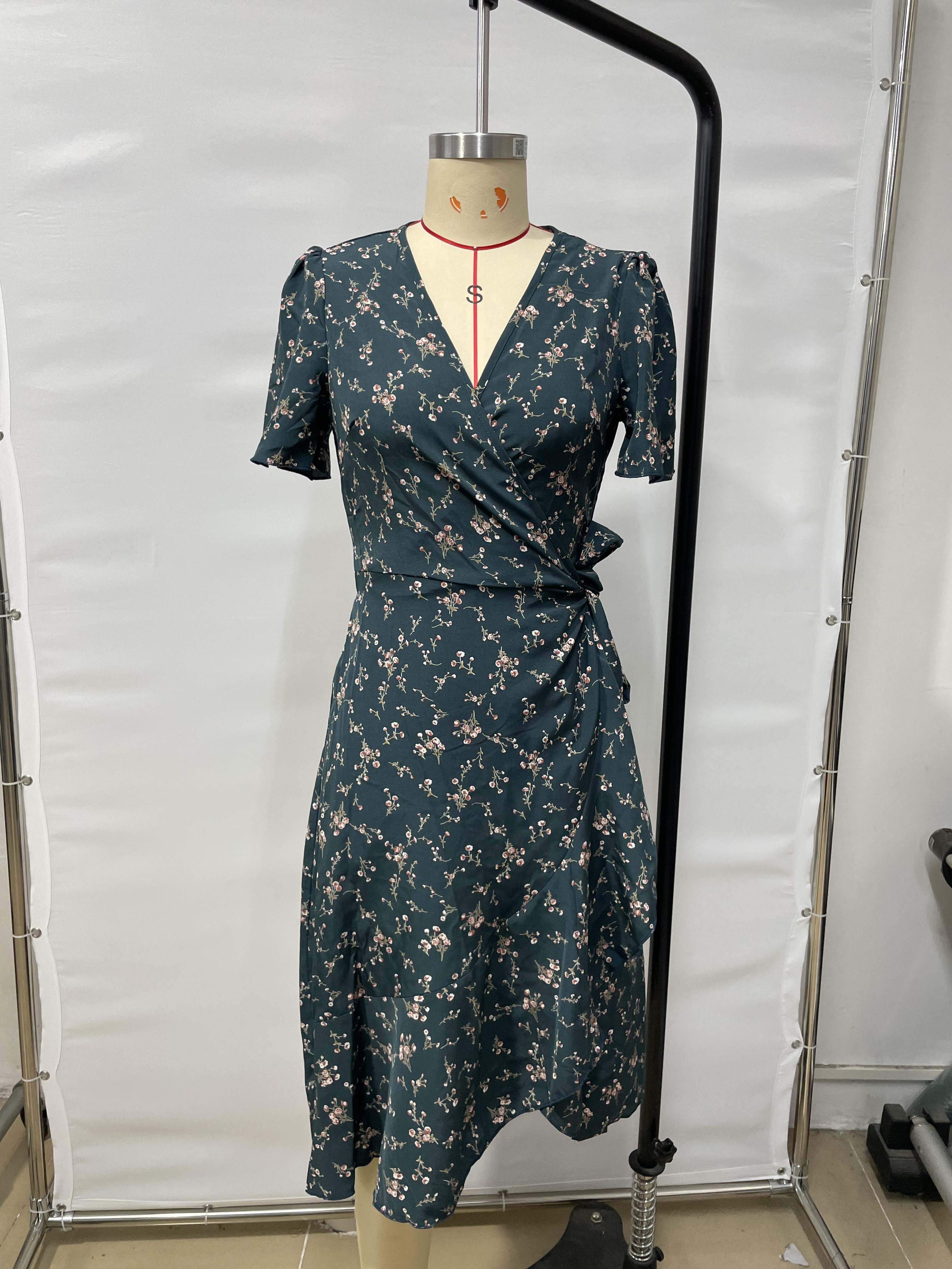 GXZ Women's Floral Wrap Midi Dress | Elegant Casual Summer Dress