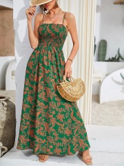 GXZ Women's Strapless Floral Maxi Dress | Chic Bohemian Look