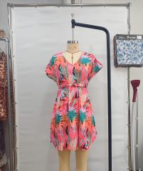 GXZ Tropical Print Summer Mini Dress | Vibrant & Lightweight