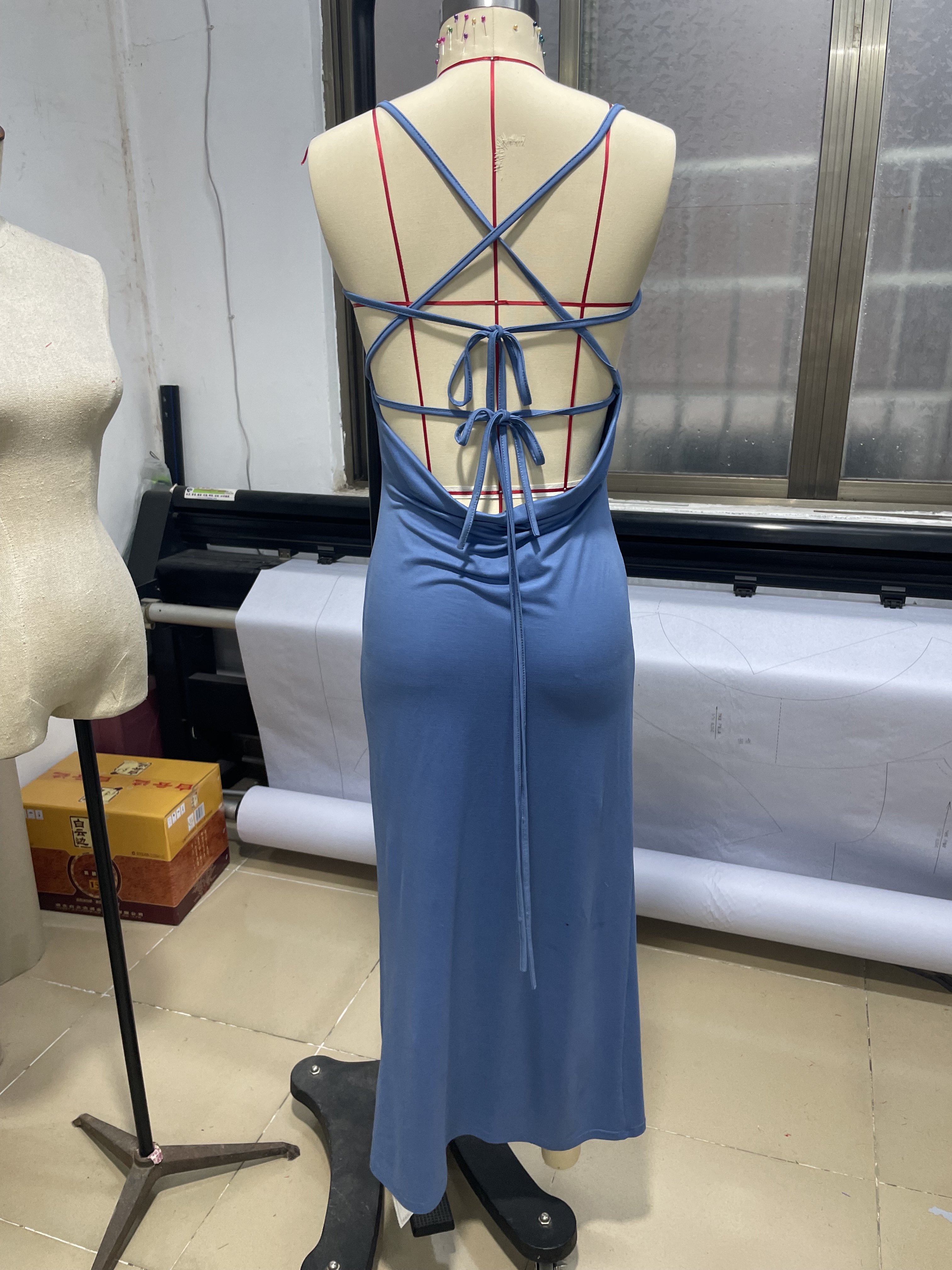 GXZ Women's Halter-Neck Maxi Dress | Elegant Summer Wear