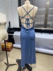 GXZ Women's Halter-Neck Maxi Dress | Elegant Summer Wear