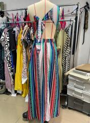 GXZ Women's One-Shoulder Striped Maxi Dress | Elegant Summer Look