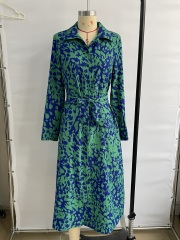 GXZ Women's Button-Down Belted Midi Dress | Leopard Print Elegance