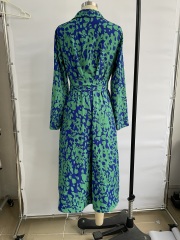 GXZ Women's Button-Down Belted Midi Dress | Leopard Print Elegance