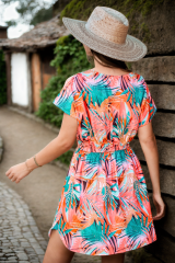 GXZ Tropical Print Summer Mini Dress | Vibrant & Lightweight