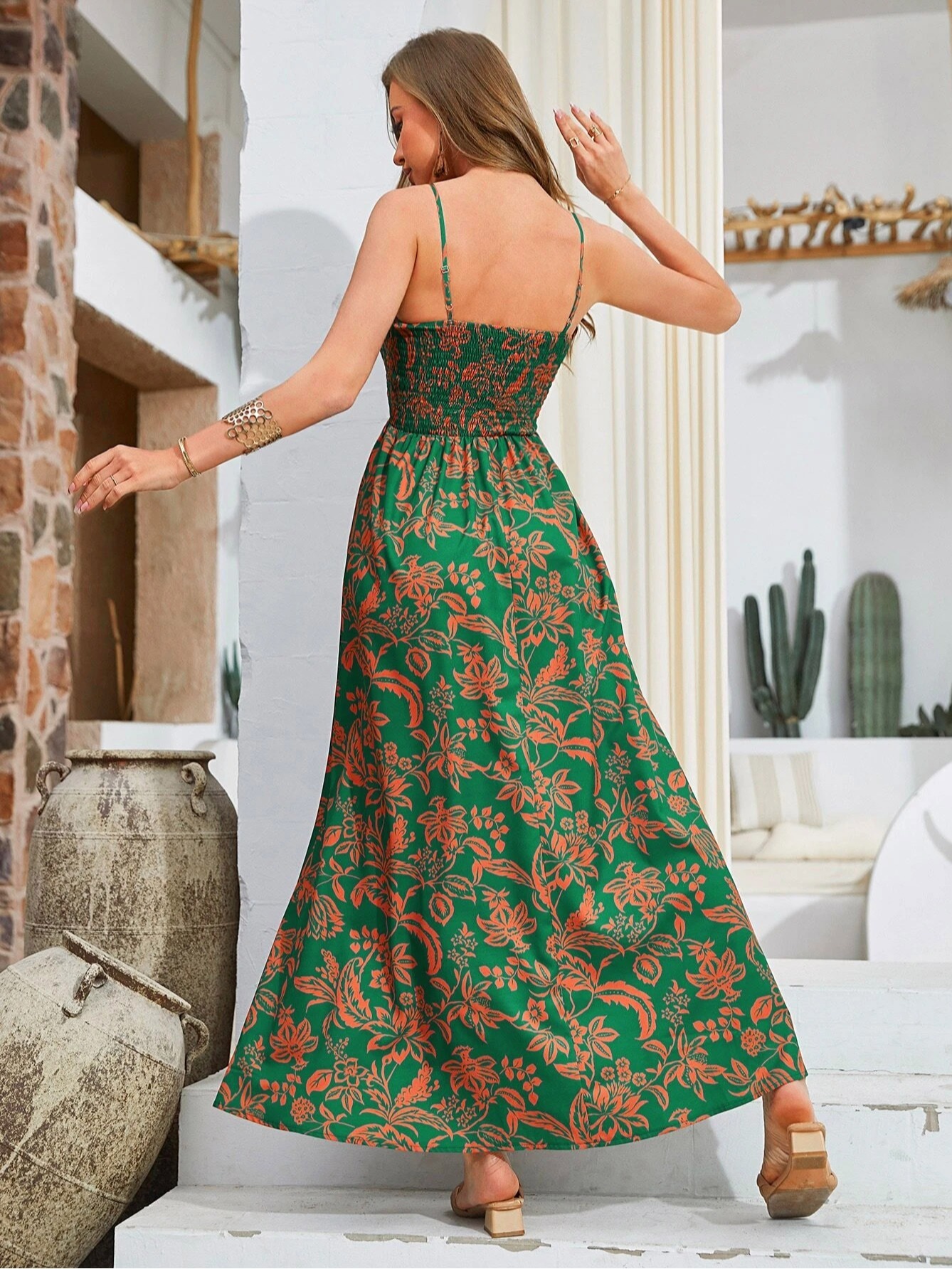 GXZ Women's Strapless Floral Maxi Dress | Chic Bohemian Look
