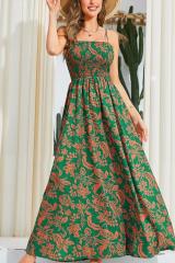 GXZ Women's Strapless Floral Maxi Dress | Chic Bohemian Look