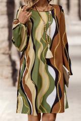 GXZ Women's Floral Print Long-Sleeve Shift Dress | Casual Elegance