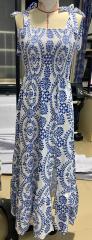 GXZ Women's Blue Floral Maxi Dress | Sleeveless Summer Style