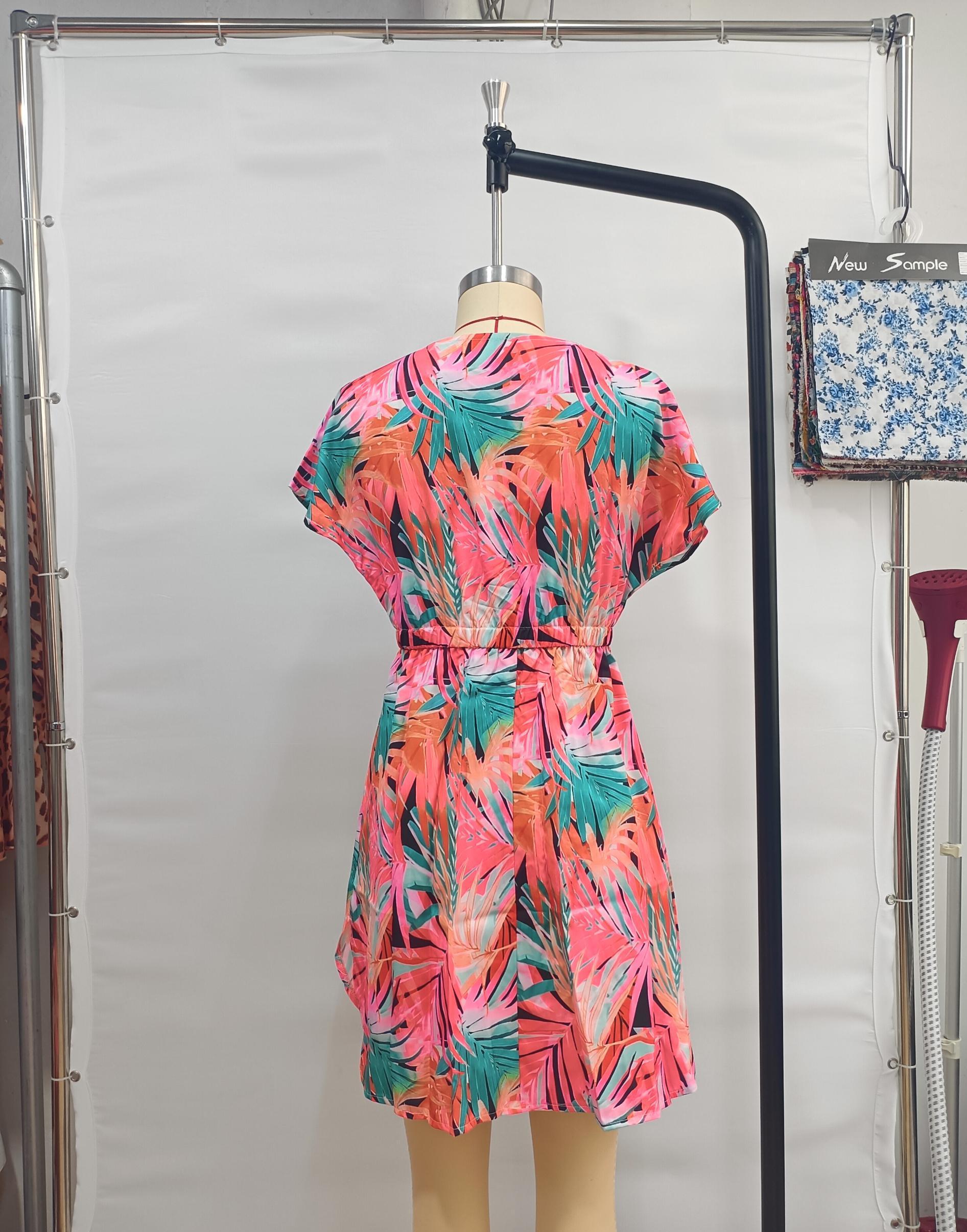 GXZ Tropical Print Summer Mini Dress | Vibrant & Lightweight