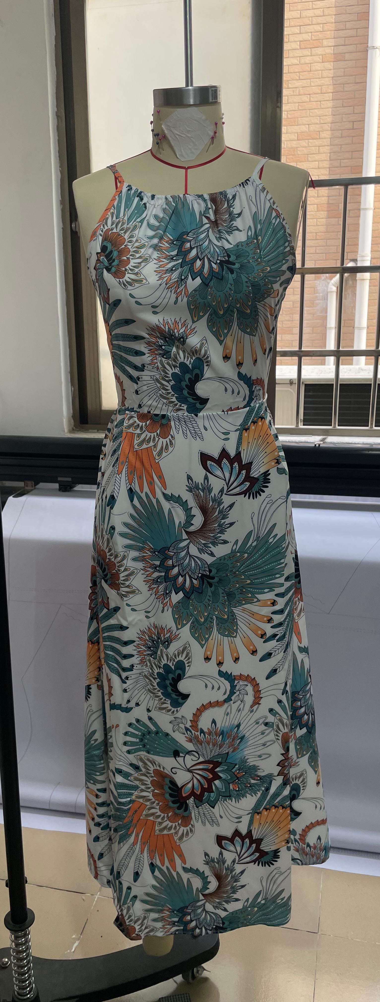 GXZ Halter Neck Floral Maxi Dress | Boho Summer Vibes