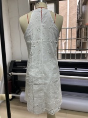 GXZ Women's White Sleeveless Eyelet Sundress | Casual Summer Look