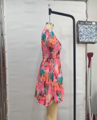 GXZ Tropical Print Summer Mini Dress | Vibrant & Lightweight