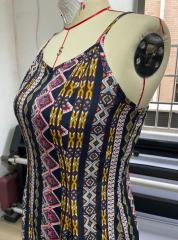 GXZ Women's Boho Print Maxi Dress | Adjustable Straps & Side Slit