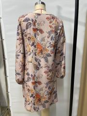 GXZ Women's Floral Print Long-Sleeve Shift Dress | Casual Elegance