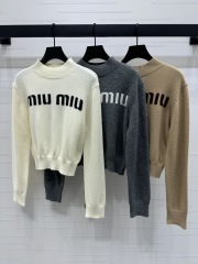 GXZ Women's Logo Sweater | Classic Knit Pullover in Neutral Colors