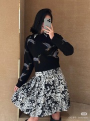 GXZ Women's Knit Sweater | Unique Bird Patterned Pullover