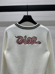 GXZ Women's V-Neck Knit Cardigan | Chic Black & White Striped Edge