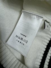 GXZ Women's V-Neck Knit Cardigan | Chic Black & White Striped Edge