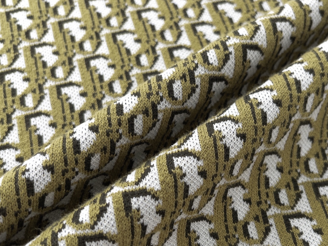 GXZ Men's Luxury Polo Shirt | Olive Dior-Inspired Monogram Design