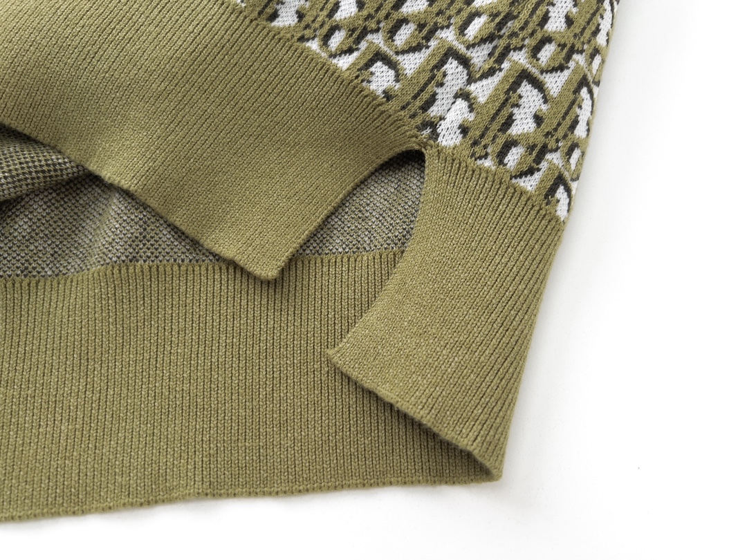 GXZ Men's Luxury Polo Shirt | Olive Dior-Inspired Monogram Design
