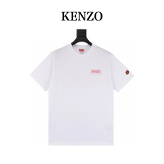 GXZ White Kenzo-Inspired T-Shirt | Classic Minimalist Logo Design