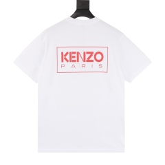 GXZ White Kenzo-Inspired T-Shirt | Classic Minimalist Logo Design