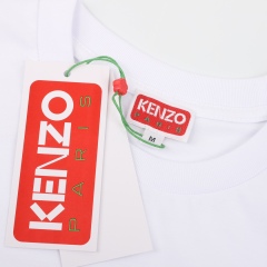 GXZ White Kenzo-Inspired T-Shirt | Classic Minimalist Logo Design