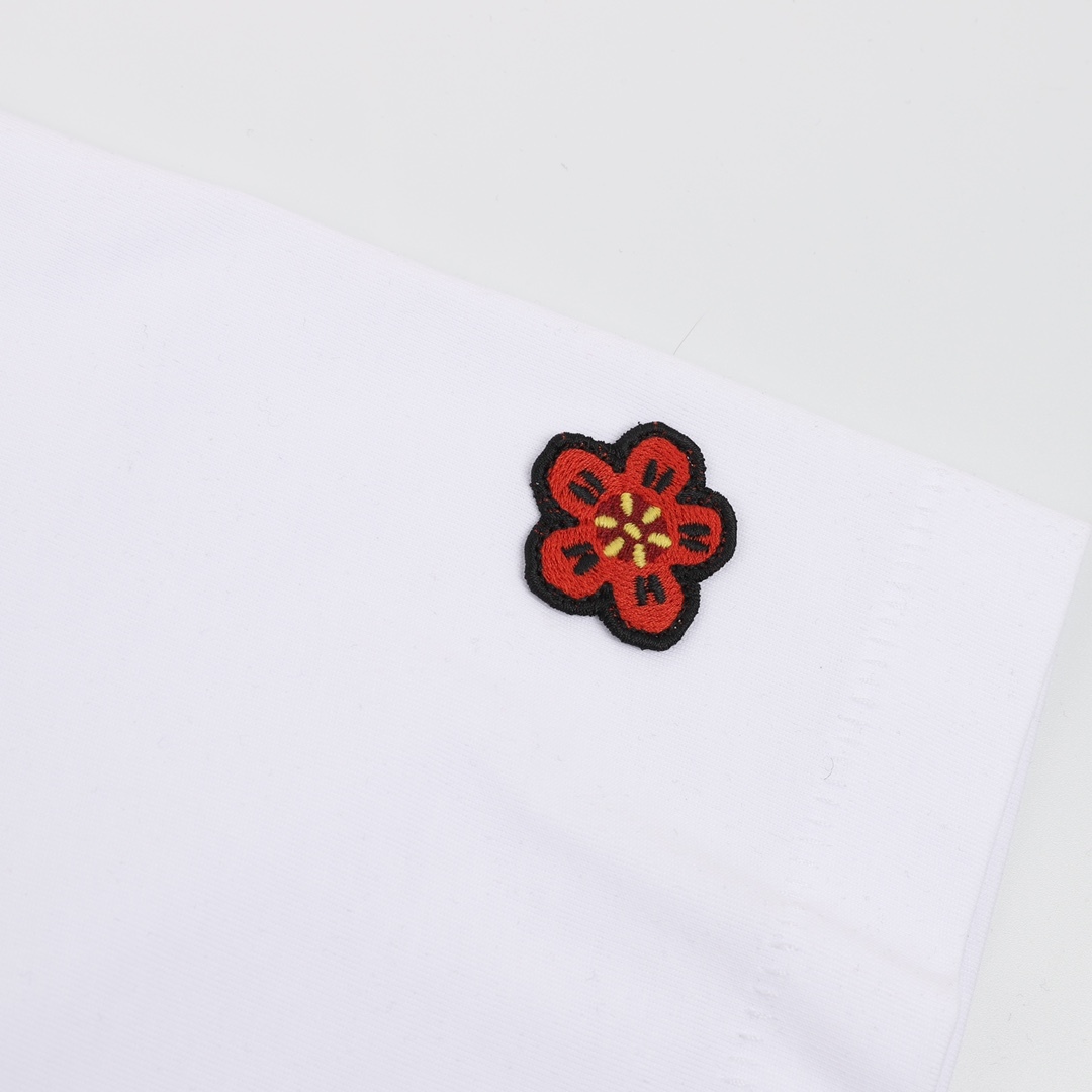 GXZ White Kenzo-Inspired T-Shirt | Classic Minimalist Logo Design