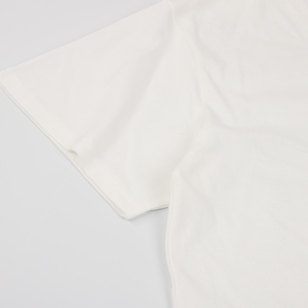 GXZ White Prada-Inspired T-Shirt | Unique Logo Patch Design