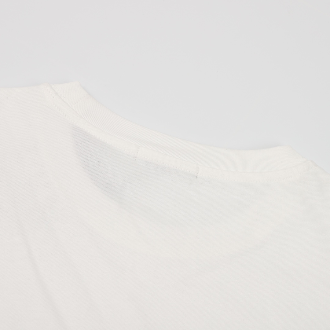 GXZ White Prada-Inspired T-Shirt | Unique Logo Patch Design