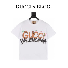 GXZ GUCCI x BALENCIAGA-Inspired Logo T-Shirt | Luxury Graffiti Tee