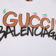 GXZ GUCCI x BALENCIAGA-Inspired Logo T-Shirt | Luxury Graffiti Tee