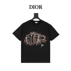 GXZ DIOR-Inspired Graffiti Logo T-Shirt | Black Luxury Streetwear Tee