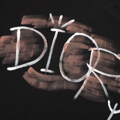 GXZ DIOR-Inspired Graffiti Logo T-Shirt | Black Luxury Streetwear Tee