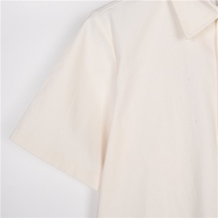 GXZ DIOR-Inspired Logo Pocket Shirt | Beige Short-Sleeve Summer Shirt