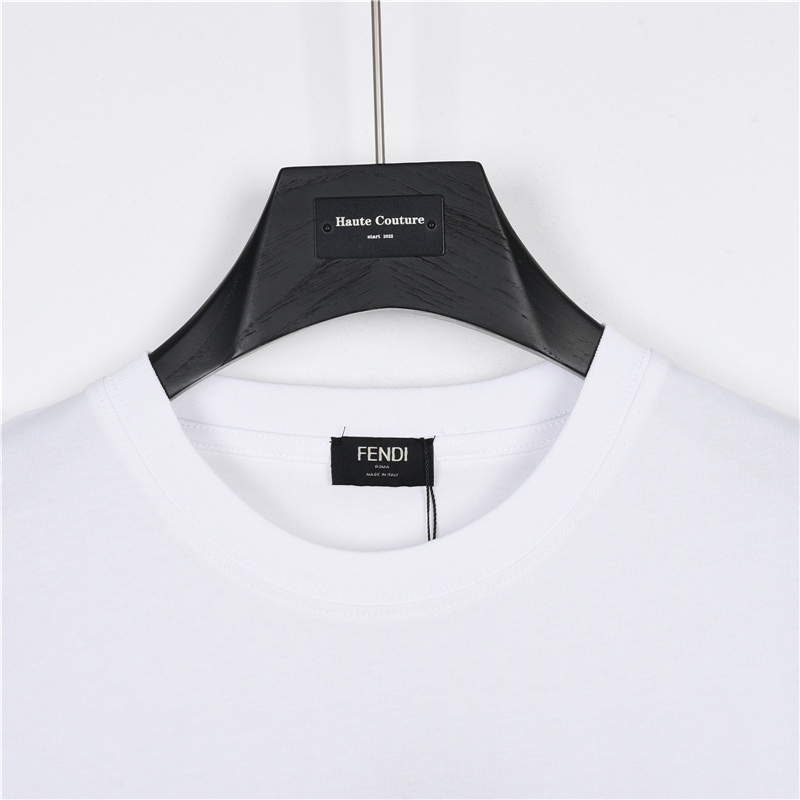GXZ Fendi Inspired White T-Shirt - Minimalist Luxury Summer Tee
