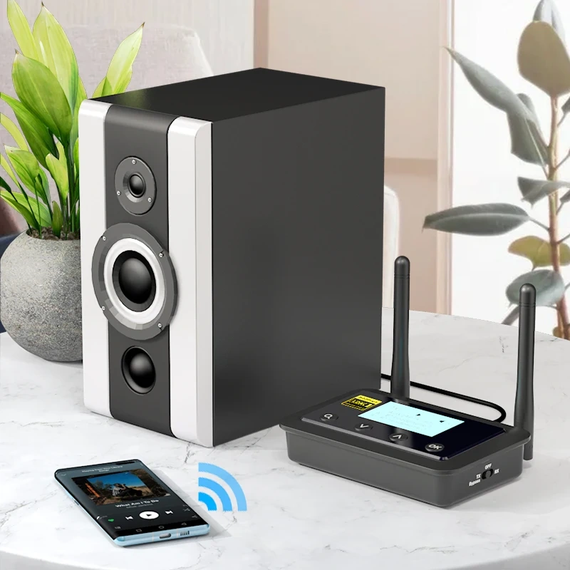 TV Transmitter & Receiver Bluetooth 5.0 Stereo Receiver Transmitter with Aptx-LL/HD LDAC B03PRO+