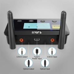 TV Transmitter & Receiver Bluetooth 5.0 Stereo Receiver Transmitter with Aptx-LL/HD LDAC B03PRO+