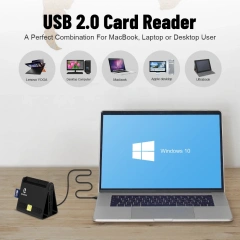 USB Card Reader All in One SD TF Memory Card Reader ISO 7816 EMV ID SIM Card Reader ZW-12026-7