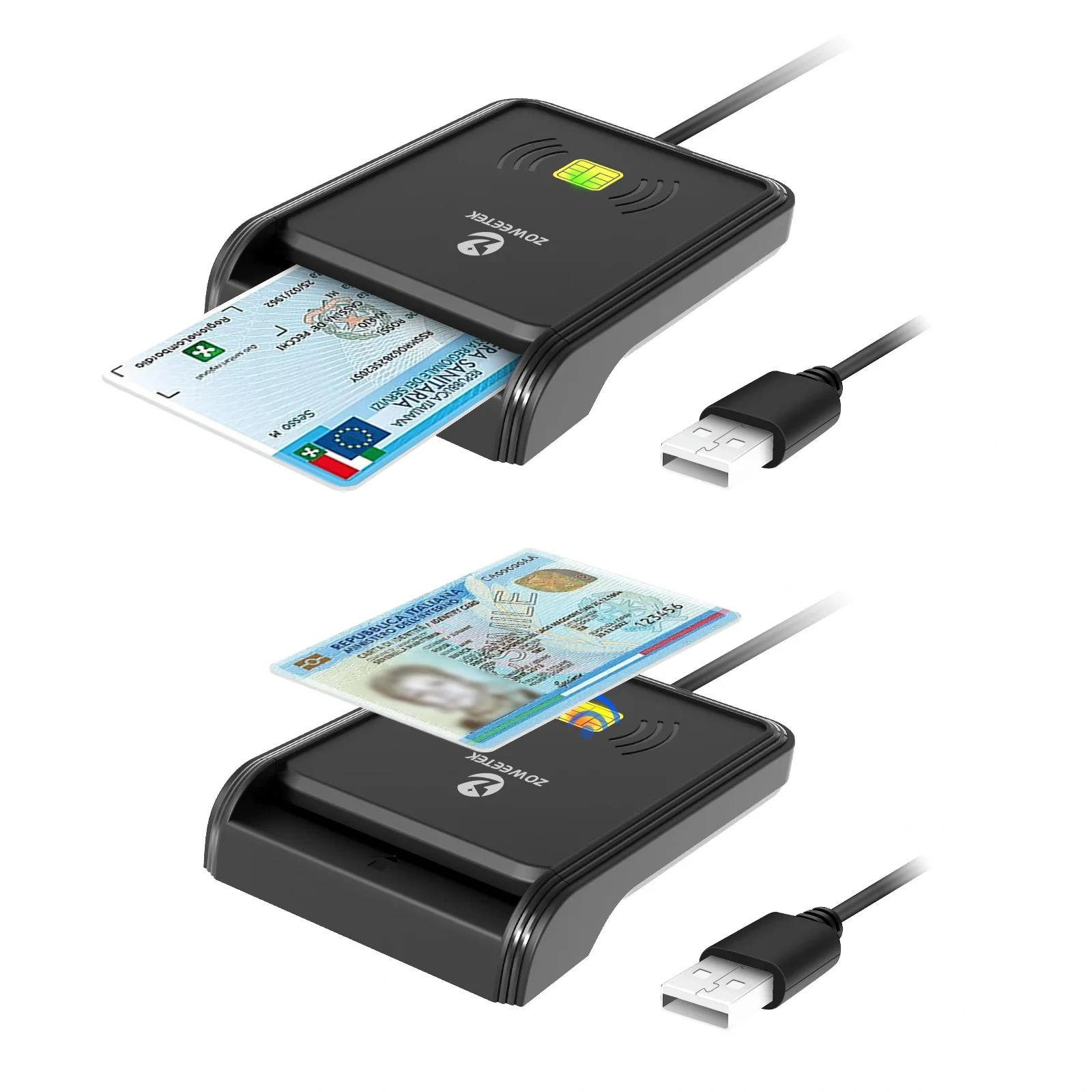 New 2 in 1 Smart Card Reader RFID/NFC Access Card Reader Plug and Play IC ID Card Reader ZW-12026-13