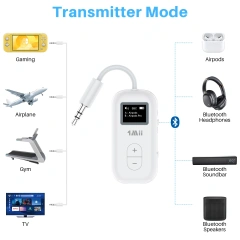 Airplane Bluetooth 5.2 Audio Adapter 10H of Playtime TV Transmitter Safefly Dual